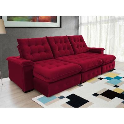 Sofá Coliseu 2.90m Retrátil E Reclinável Super Pillow - Vinho
