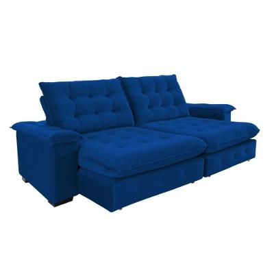 Sofá Coliseu 2.60m Retrátil E Reclinável Super Pillow - Azul