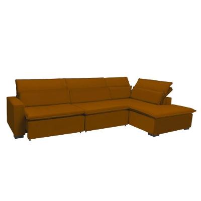 Sofá Istambul 3.80x1.90m Retrátil E Reclinável Com Chaise - Terra