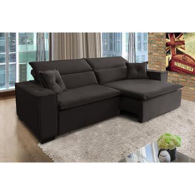 Sofá Londres 2.40m Retrátil E Reclinável Pillow Top - Marrom
