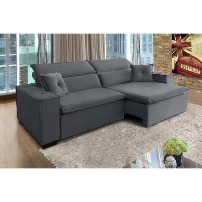 Sofá Londres 3.00m Retrátil E Reclinável Pillow Top - Chumbo