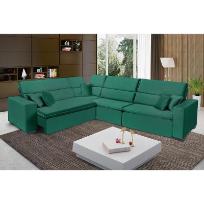 Sofá Milão 2.50x3.75m De Canto, Retrátil E Reclinável - Verde