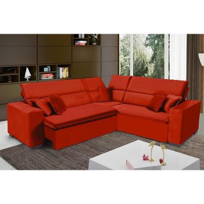 Sofá Milão 2.50x2.50m De Canto, Retrátil E Reclinável - Vermelho
