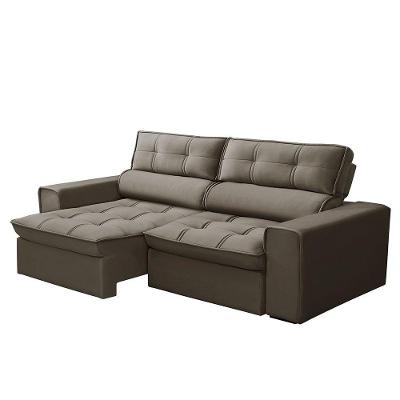 Sofá Retrátil E Reclinável 2 Lugares 200cm Welton Veludo Castor G22 - Gran Belo