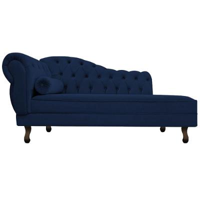 Diva Recamier Diana 130Cm Lado Direito Suede Azul Marinho