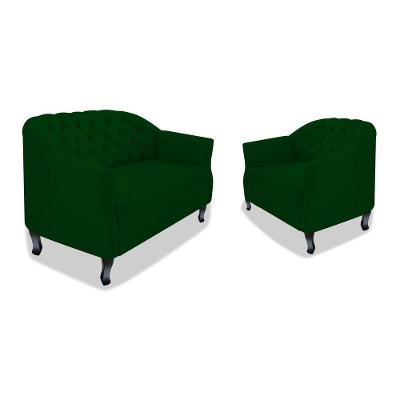 Kit Namoradeira E Poltrona Julia A02 Verde
