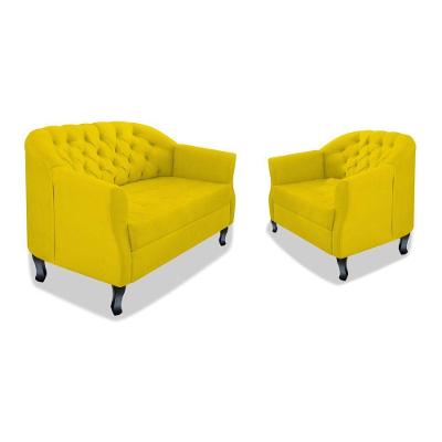Kit Namoradeira E Poltrona Julia A02 Amarelo