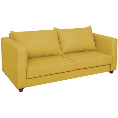 Sofá 2 Lugares Lisboa Suede - Amarena Móveis Cor Amarelo