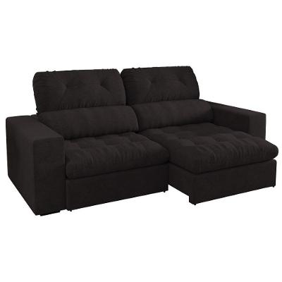 Sofá Retrátil e Reclinável 200cm Viena Suede Pena Marrom