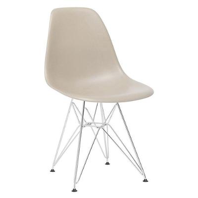 Cadeira Eames Eiffel Dkr Com Base De Metal Cromado Nude Nude