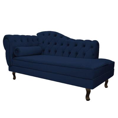 Diva Recamier Diana 130Cm Lado Direito Suede - Amarena Móveis Cor Azul Marinho
