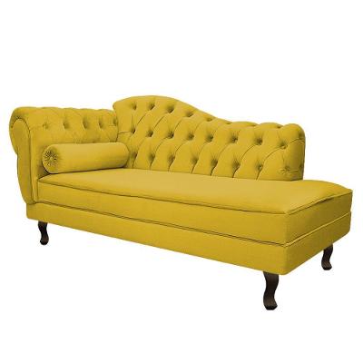 Diva Recamier Diana 130Cm Lado Direito Suede - Amarena Móveis Cor Amarelo
