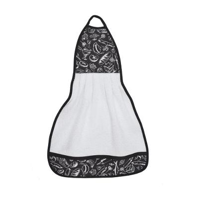 Bate Mão Atoalhado 54cm X 39cm Detalhe Matelado Preto Branco