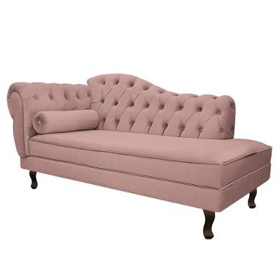 Diva Recamier Diana 140Cm Lado Direito Linho - Doce Sonho Móveis Cor Rosê