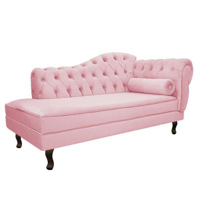Diva Recamier Diana 130Cm Lado Esquerdo Suede - Amarena Móveis Cor Rosa Bebê
