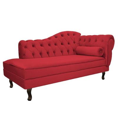 Diva Recamier Diana 130Cm Lado Esquerdo Suede - Amarena Móveis Cor Vermelho
