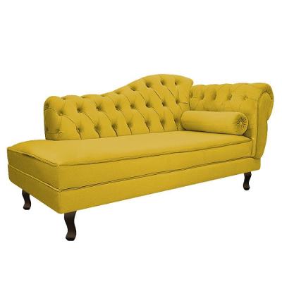 Diva Recamier Diana 130Cm Lado Esquerdo Suede - Amarena Móveis Cor Amarelo