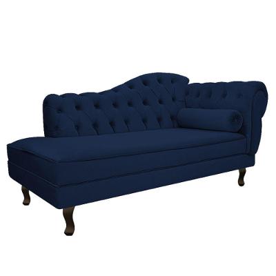 Diva Recamier Diana 130Cm Lado Esquerdo Suede - Amarena Móveis Cor Azul Marinho