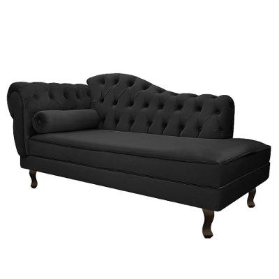 Diva Recamier Diana 130Cm Lado Direito Suede - Amarena Móveis Cor Preto