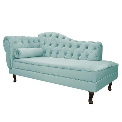 Diva Recamier Diana 130Cm Lado Direito Suede - Amarena Móveis Cor Azul Tiffany