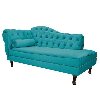 Diva Recamier Diana 130Cm Lado Direito Suede - Amarena Móveis Cor Azul Turquesa