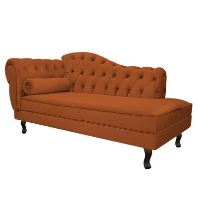 Diva Recamier Diana 130Cm Lado Direito Suede - Amarena Móveis Cor Terracota