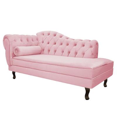 Diva Recamier Diana 130Cm Lado Direito Suede - Amarena Móveis Cor Rosa Bebê