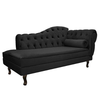 Diva Recamier Diana 130Cm Lado Esquerdo Suede - Amarena Móveis Cor Preto