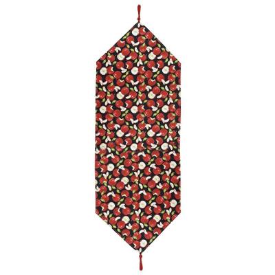 Caminho De Mesa Estampado 1,50m X 46cm Tecido Misto Maçã