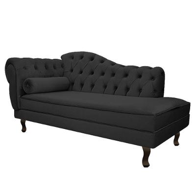 Diva Recamier Diana 185Cm Lado Direito Linho - Doce Sonho Móveis Cor Cinza Escuro