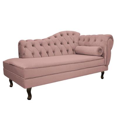 Diva Recamier Diana 160Cm Lado Esquerdo Linho - Doce Sonho Móveis Cor Rosê
