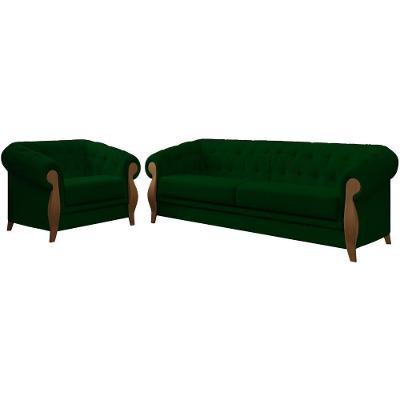 Kit Sofa E Poltrona Decorativa Murano Veludo Sl 947 Moll Sl 947