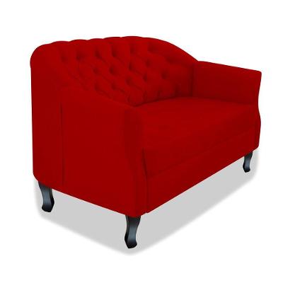 Namoradeira Julia A02 Suede - Amarena Móveis Cor Vermelho