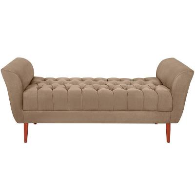 Recamier Grecia 150cm Suede Marrom Claro Mpassos Marrom Claro