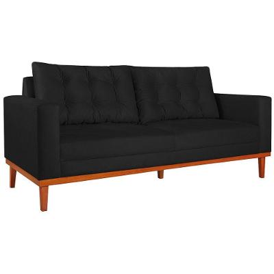 Sofá 2 Lugares Dubai Suede Preto