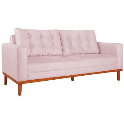 Sofá 2 Lugares Dubai Suede Rosa Bebê