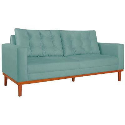 Sofá 2 Lugares Dubai Suede Azul Tiffany