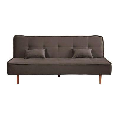 Sofá Cama Silver 3 Lugares Reclinável Suede 192cm Marrom