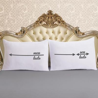 Jogo Cama Malha Lado A Lado Cinza Queen 03 Peças
