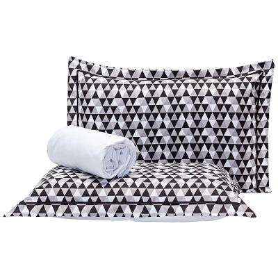 Jogo Cama Mosaico Preto branco Queen 03 Peças 140 Fios