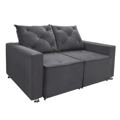 Sofá Retrátil E Reclinável 2 Lugares Bariloche Veludo Cinza Speciale Home Cinza
