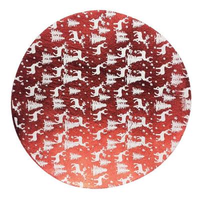 Jogo Americano Rena Vermelho e Branco 33x33x33