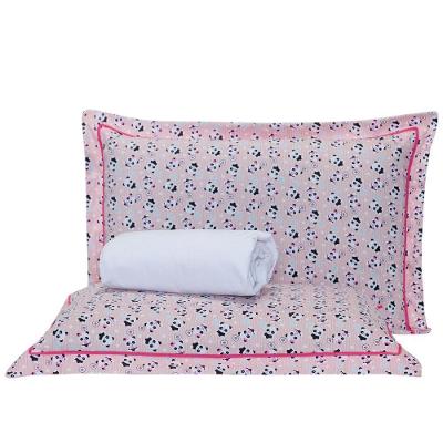 Jogo Cama Panda Rosê branco Queen 03 Peças 140 Fios