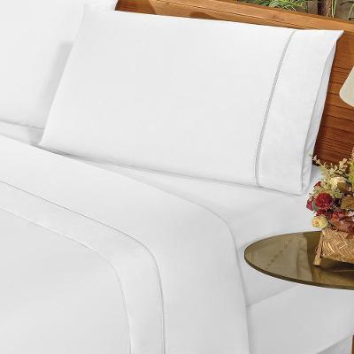 Jogo De Cama Solteiro 03 Peças Percal Elegance Branco