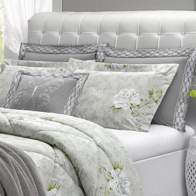 Jogo de Cama Queen 200 Fios Papillons Branco 4pçs