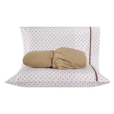 Jogo de Cama Chicago Estampado Caqui Poá Casal Padrão 03 Peças