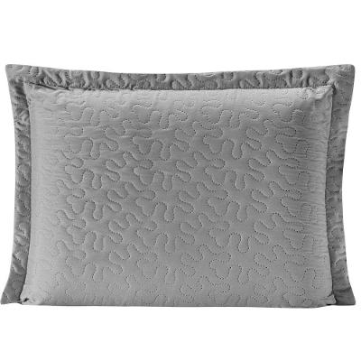 Porta Travesseiro Cinza azul Royal Dupla Face com Zíper
