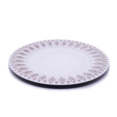 Sousplat Decorativo Branco Com Flores Em Rose 33cm