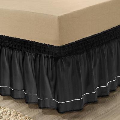Saia para Cama Box com Fecho Microfibra Solteiro Preto