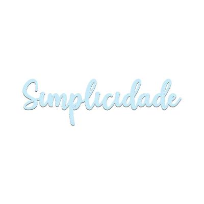 Arte Simplicidade 38cmx11cm - Cria Arte Laser Azul Claro
